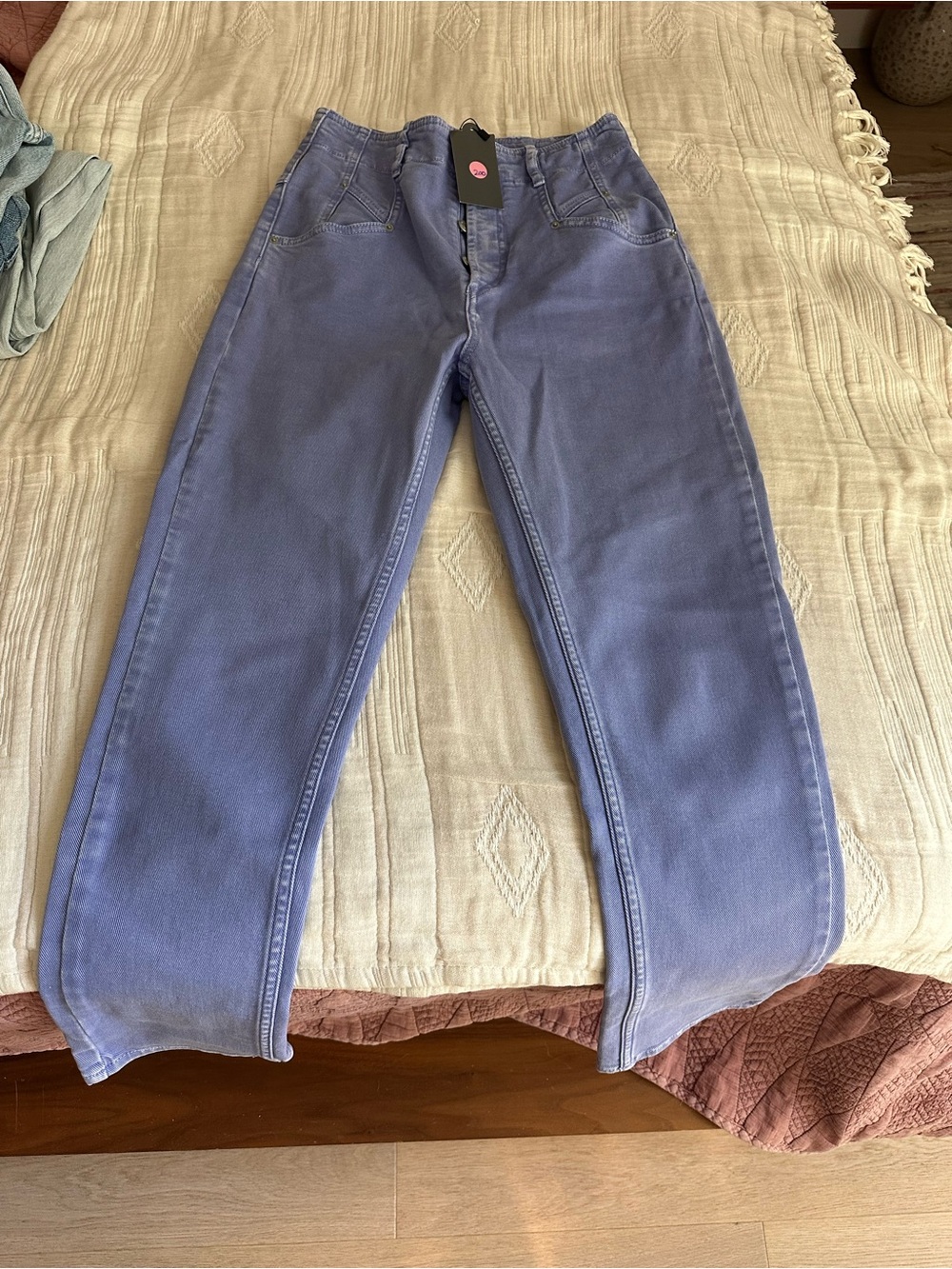 Isabel Marant Women’s High-Rise Straight Jeans in Lavender